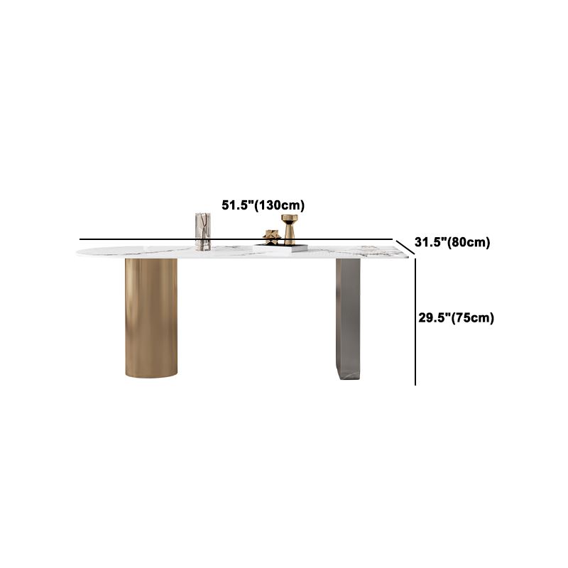 Nordic Glam Style Sintered Stone Metal Table Set 1/3/4/5 Pieces Dining Set