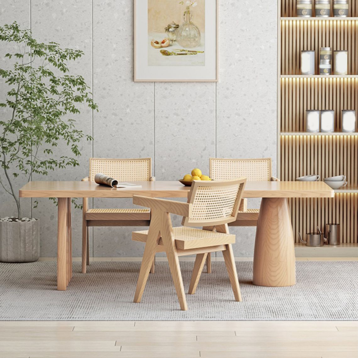 Modern 1/2/3/4/5 Pieces Rectangle Dining Set Solid Wood Dinette Table with Chairs