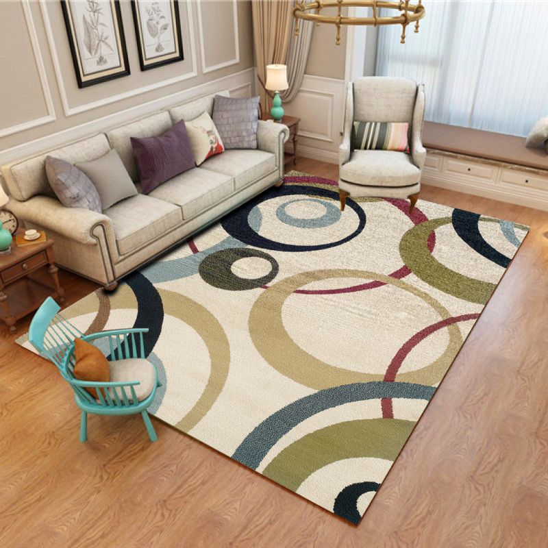 Light Brown Modern Rug Polyester Color Lump Rug Non-Slip Backing Rug for Living Room