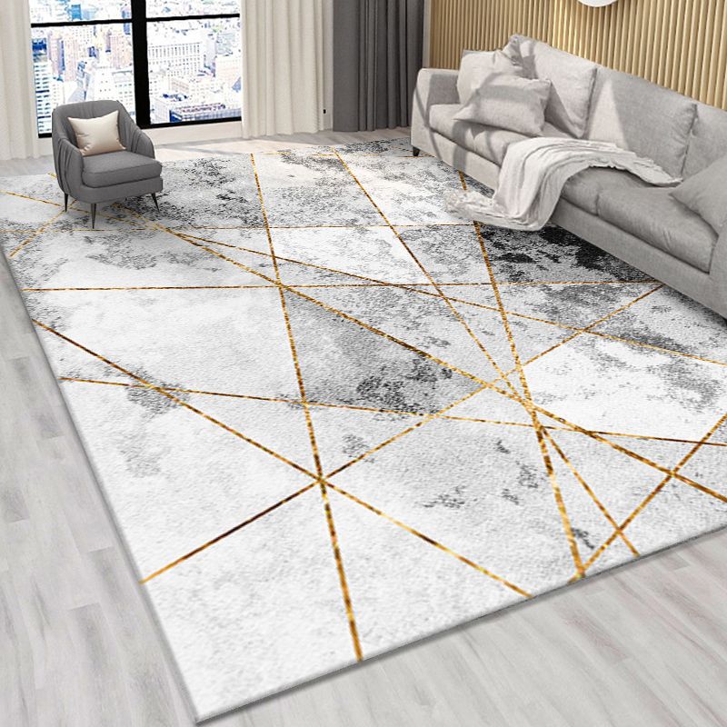Color Mixed Home Decoration Carpet Modern Abstract Lines Area Rug Polyester with Easy Care Rug