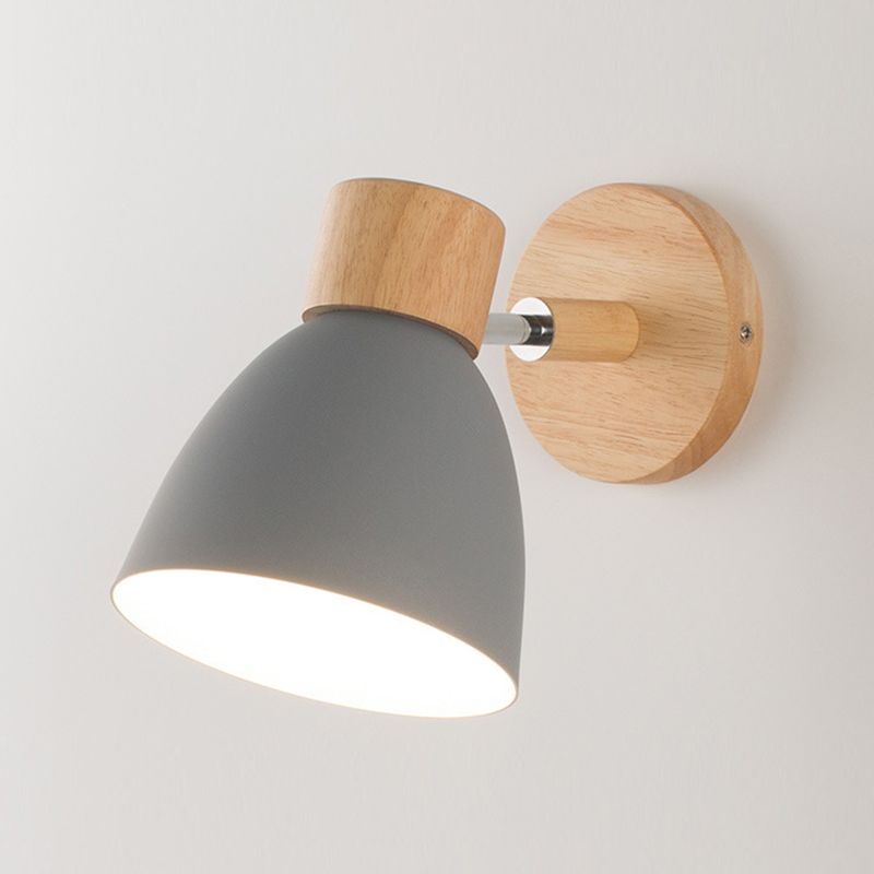 Wooden Simplicity Wall Sconce Colorful Metal Wall Mounted Lamp for Sitting Room
