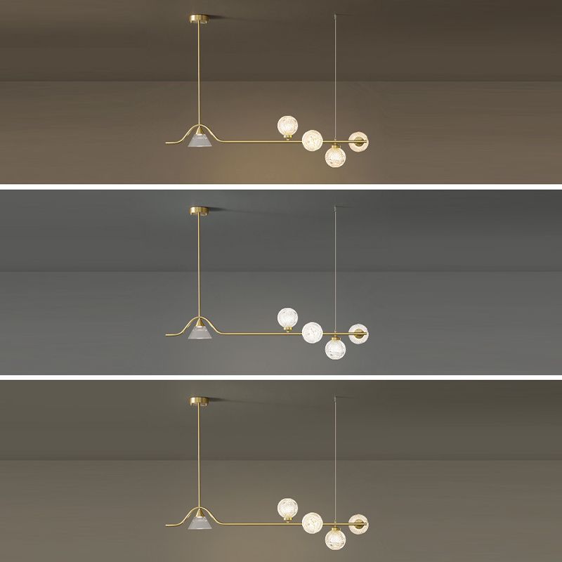 Black/Golden Kitchen Island Lighting Glass Ceiling Light for Living Room