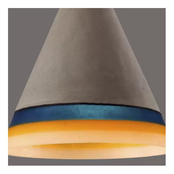 Dunkelblau/hellblau/orange Conic Anhänger hell antike Stilzement 1 Kopf Restaurant Hängende Lichtstoffe