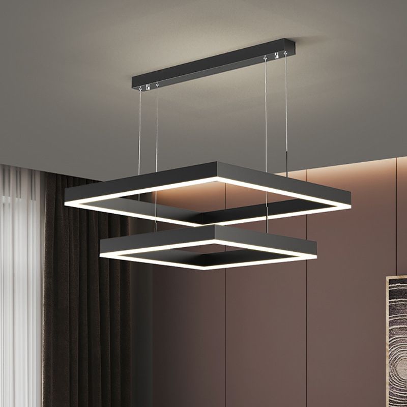 Luz de luz colgante cuadrada luces colgantes de metal modernas
