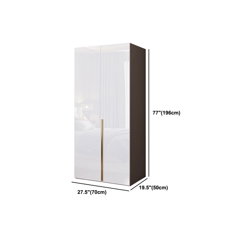 Contemporary Wooden Wardrobe White Colour Soft Close Door Wardrobe Closet