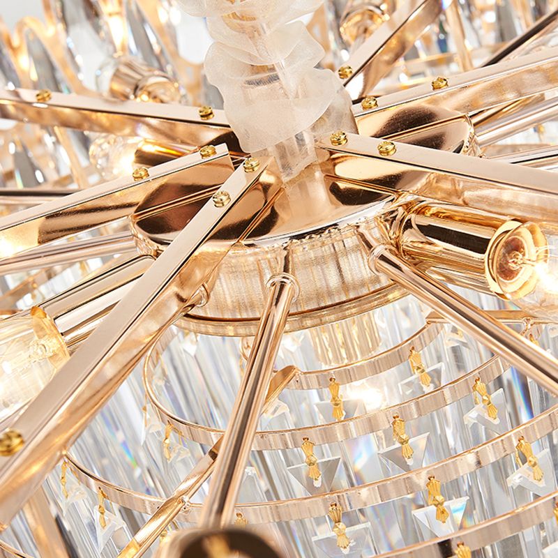 Iluminación de lámpara de lámpara moderna luz de cristal transparente para sala de estar