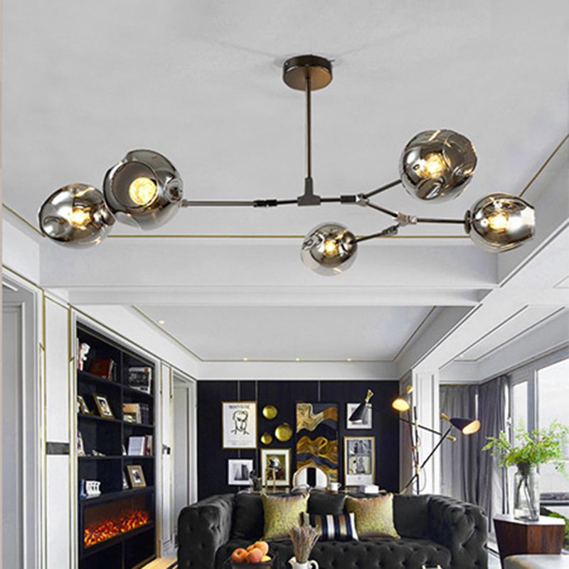 Modern Style 3/5 Light Chandelier Light Branching Style Glass Shade Ceiling Light