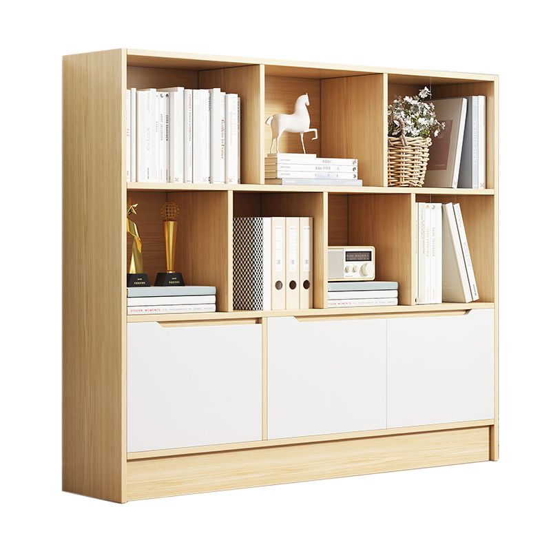 Contemporary Wooden Shelf Bookcase Cube Bookshelf for Study Room