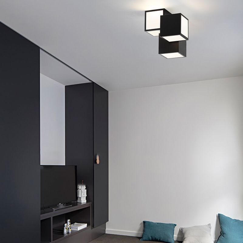 Plafonnier géométrique en métal plafonnier LED contemporain
