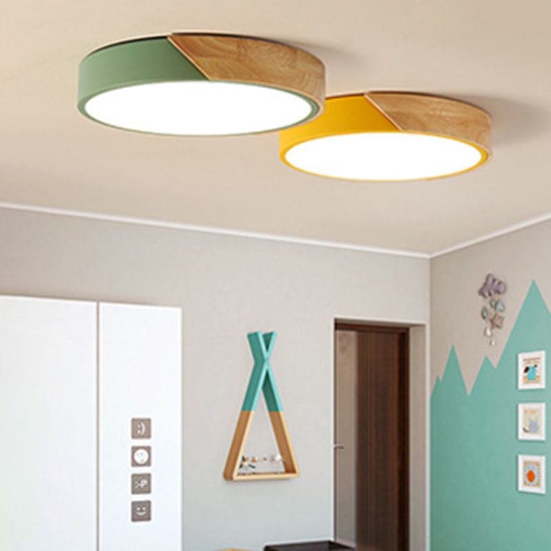 Nordic Led Ceiling Light Modern Minimalist Creative Bedroom Living Room Personality Round Macaron Multi-color Iron Lamps