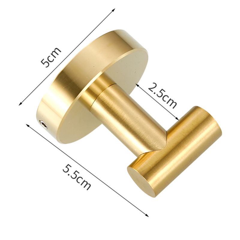 Modern Bathroom Accessory Set Metal Robe Hooks in Polished Chrome/Gold