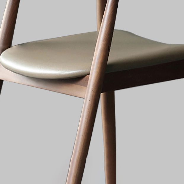 Chaise contemporaine avec accoudoirs ouverts en frêne, chaise de salle à manger rembourrée en noyer (Ensemble de 2)