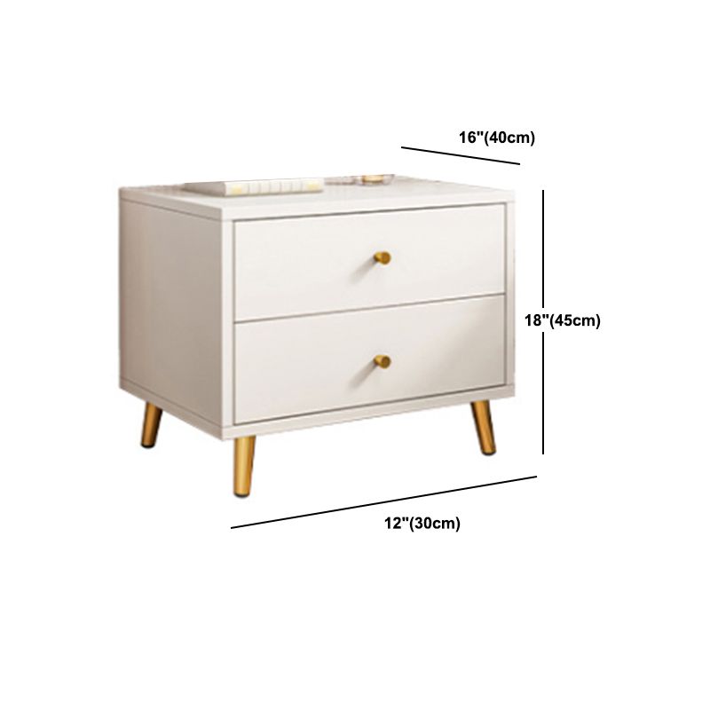 Modern Style Plate Countertop Metal Cabinet Leg White Nightstand