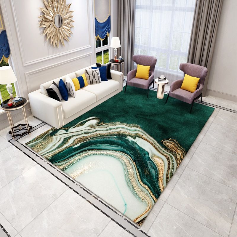 Purple Modern Rug Polyester Abstract Pattern Rug Stain Resistant Rug for Living Room