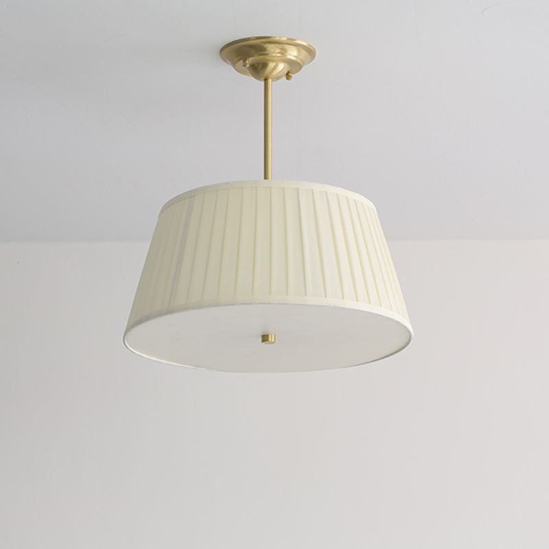 Chandelier Lighting Fixture Minimalist-Style Metal Pleated Lampshade Ceiling Pendant Light for Bedroom