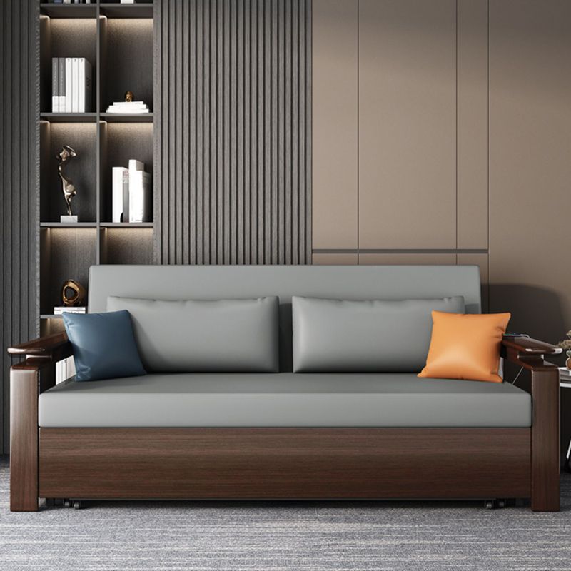 31" Wide Contemporary Sleeper Sofa Futon Gray Storage Sleeper Sofa
