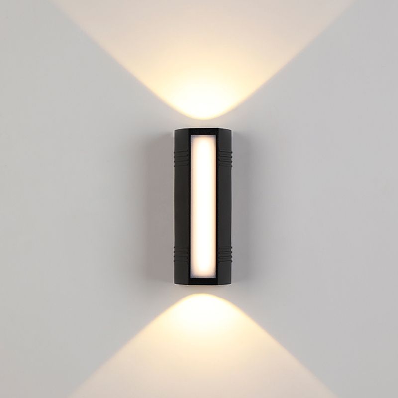 Metal Rectangle Shape Wall Lights Modern Style 2 Light Wall Mount Fixture for Living Room