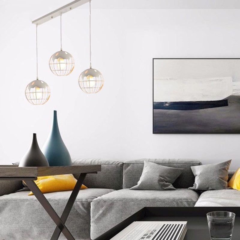 Plafondlicht van 3 licht, industriële stijl, aardvorm, met witte ironische tinten