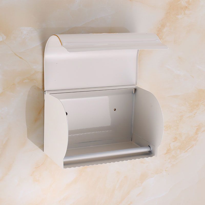 Vintage Bathroom Accessory Set Aluminum Paper Holder in White