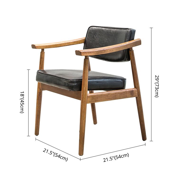 Scandinavian Style Wood Dining Chairs Home Open Back Dining Side Chair with Arm