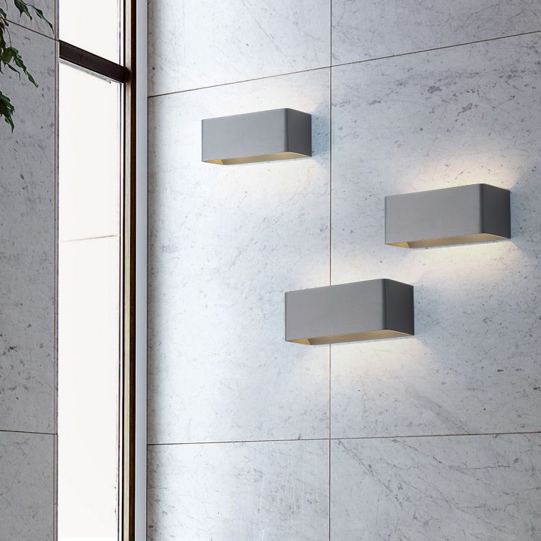 Mata rectangular de pared simple macarons estilo metal 1 apliques de luz