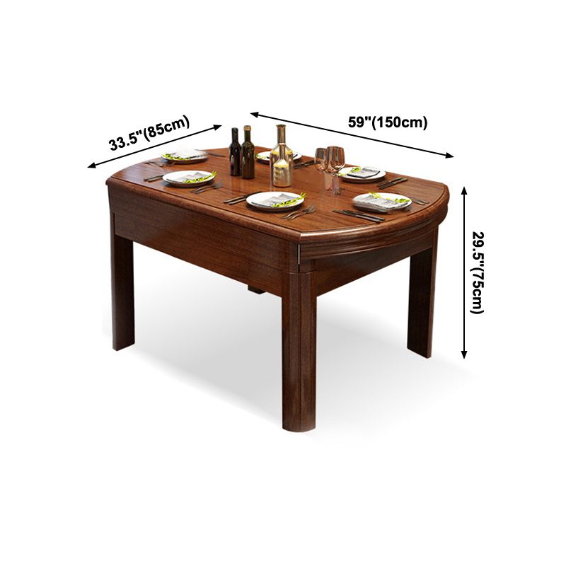 Solid Wood Mid-Century Modern Table Wood Top Table for Dining Room