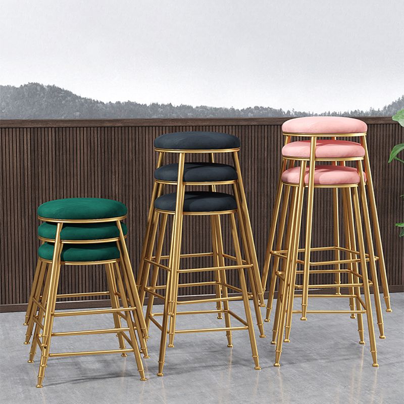 Coffee Shop Glam Bar Stool Iron Legs Footrest Stack-able Counter Stool