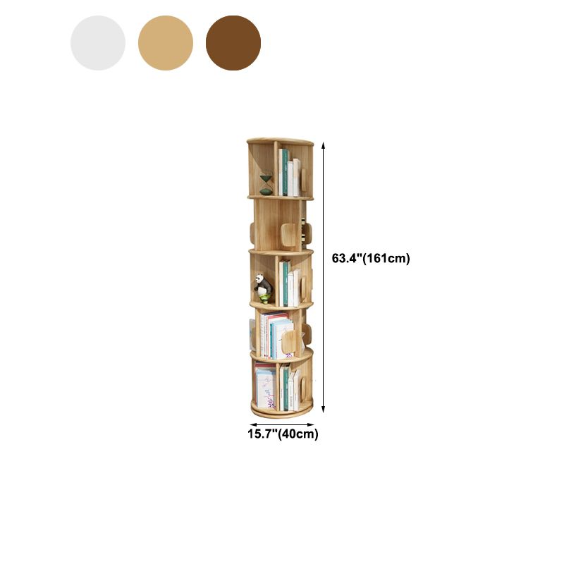 Modern Corner Wood Bookshelf Vertical Bookcase for Living Room and Study Room