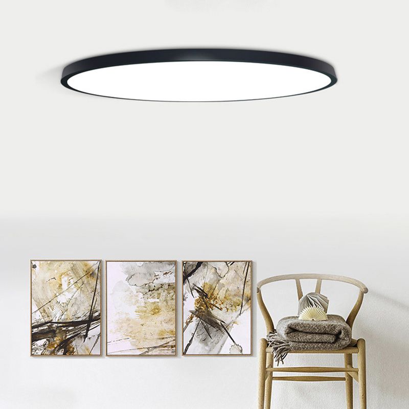 Round Led Flush Mount Ceiling Light Modern Minimalist Macaron Style Living Room Bedroom Study Energy-économiser Lighting