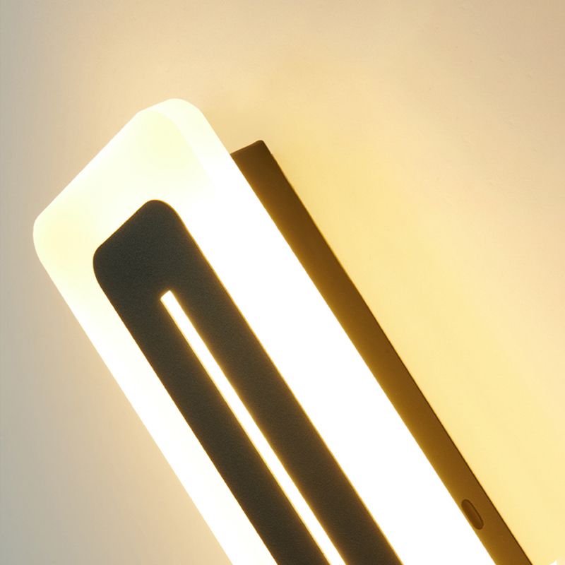 Lineare Metallwandlicht moderner Stil 1 Lichtwandmontierte Beleuchtung in Schwarz
