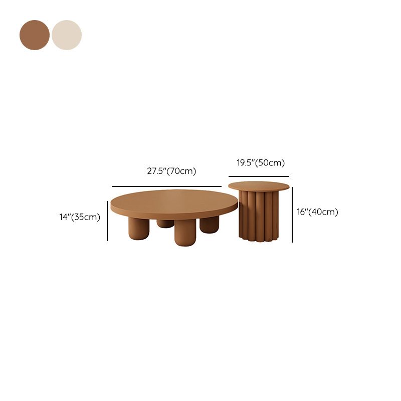 4 Legs Rectangular Coffee Table Contemporary Wood Bunching Tables