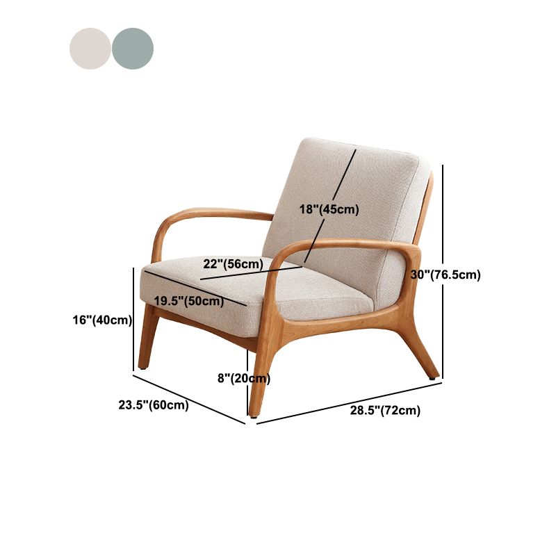 Rubberwood Arm Chair Synthetic Square Arms Chair, 28.34" Wide