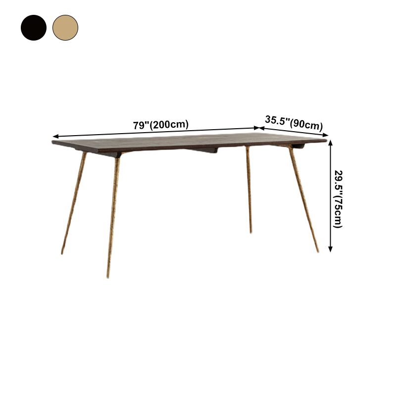 Mesa de comedor de madera maciza de roble Mesa de comedor rectangular industrial con 4 patas