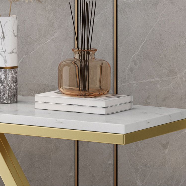 Modern Console Accent Table Antique Finish Console Sofa Table in Marble