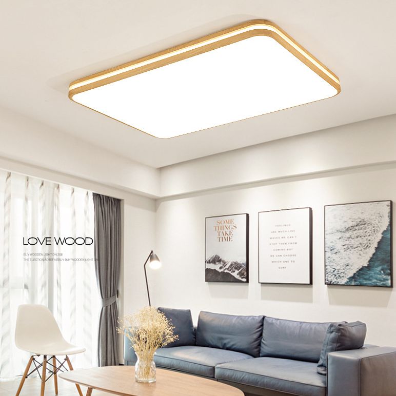 Luminaire encastré géométrique en bois pour salon Easy LED acrylique plafonnier fixations