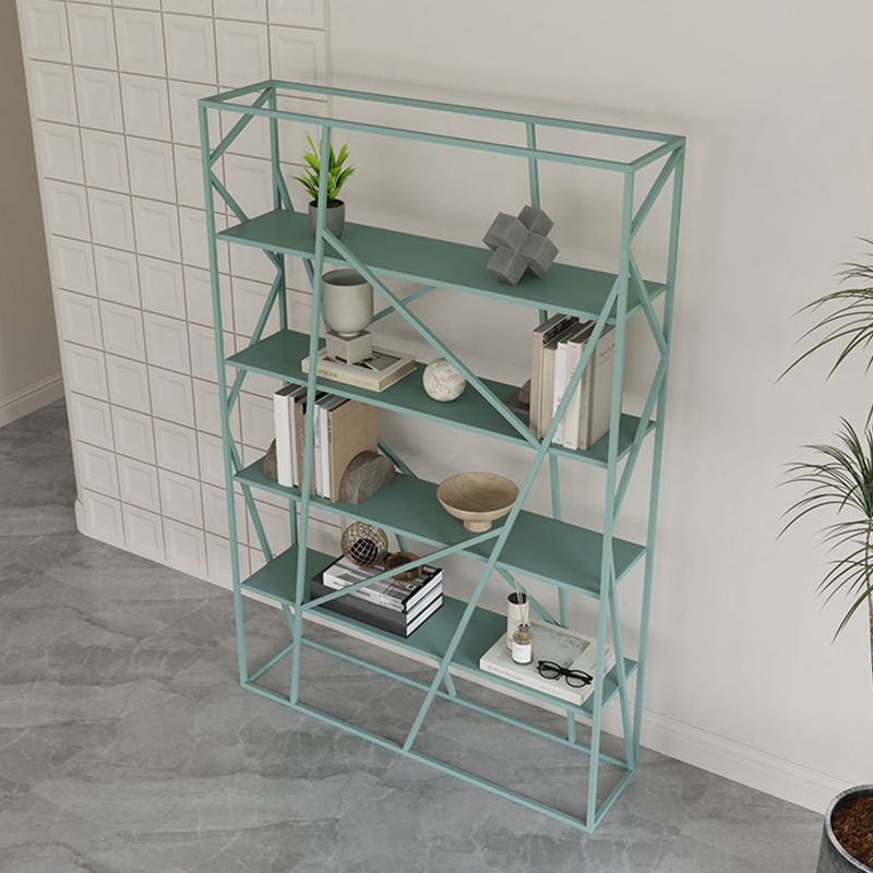 Metal Etagere Bookshelf Scandinavian Open Back Bookcase with Shelves
