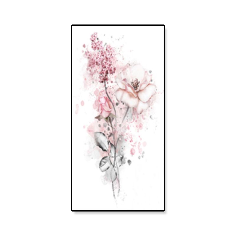 Pink Blossoming Flower Art Print Textured French Country Foyer Wall Decor, Multiple Sizes