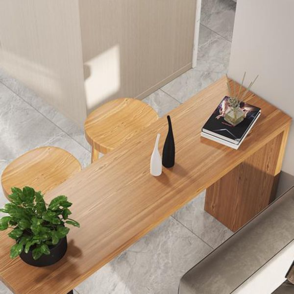 Contemporary Indoor Rectangle Bar Dining Table in Metal and Wood