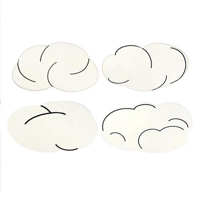 Irregular Cloud Shape Rug Living Room Carpet Polyester Washable Area Rug