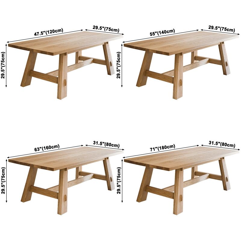 Mesa de comedor rectangular moderno Mesa de comedor de madera sólida para la cocina para la cocina