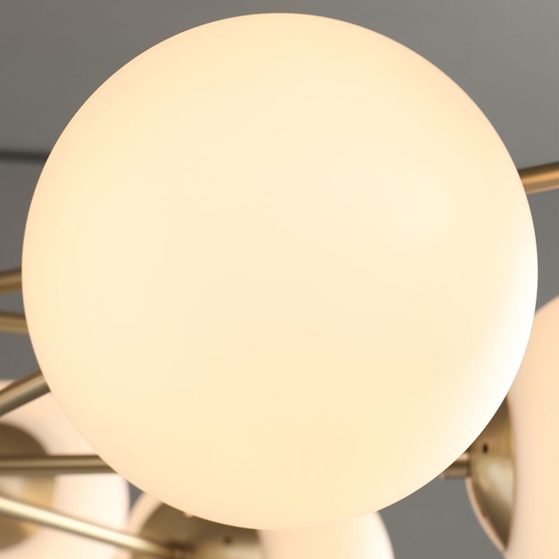 Metal Ceiling Hanging Lights Modernist Chandelier Light Fixture with Glass Shade