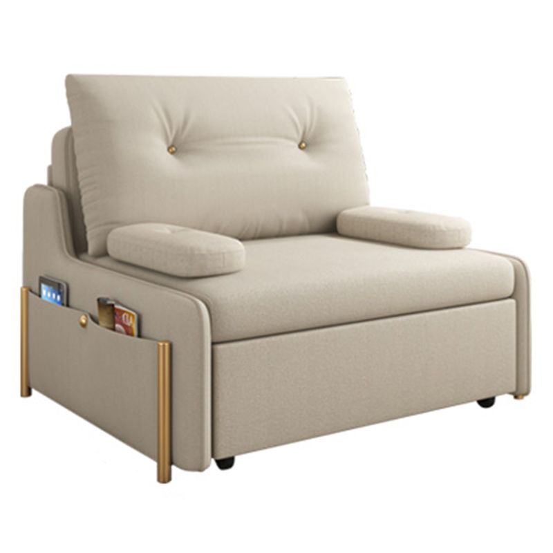 Modern Sofa Bed Twin-size Faux Leather Tufted Futon and Mattress with Storage