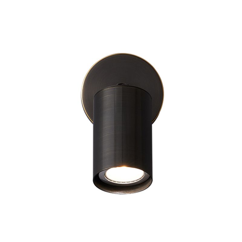Half Cylinder Shade Metal Wall Sconce Modern Style 1 Light Wall Mount Lighting in Black