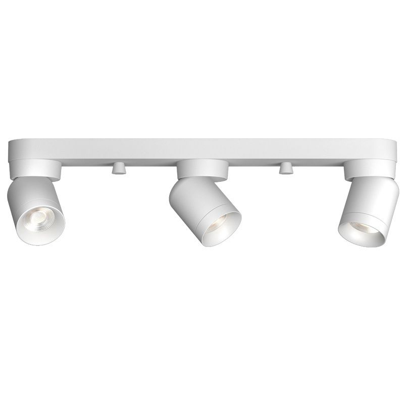 Cylinder Shape Flush Ceiling Lights Modern Style Metal 3 Light Flush Mount in Black/White