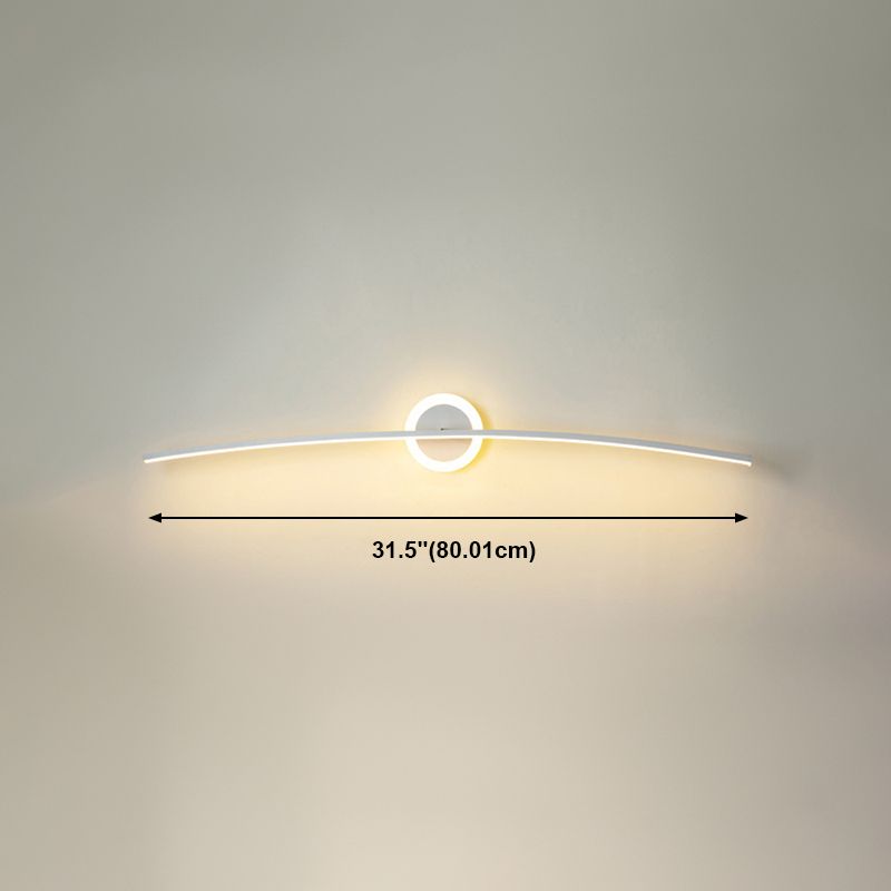 Metal Slim Wall Vanity Light Modern Style 1 Light Vanity Lighting Ideas in White