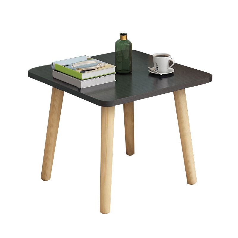 Contemporary Square End Table 4 Legs Solid Wood Side Table, 16.5" Tall