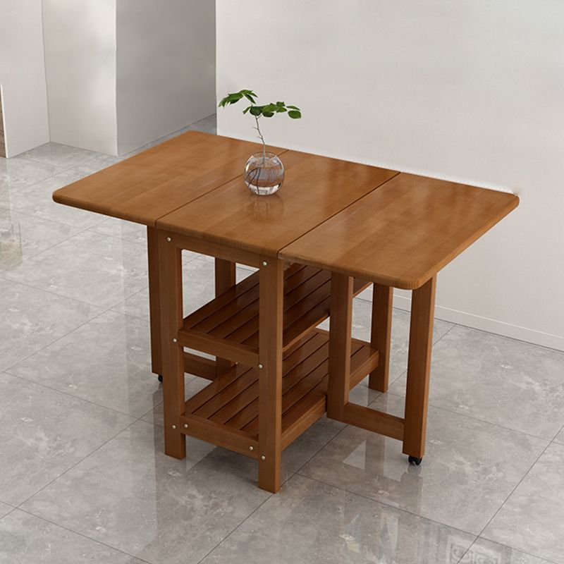 Brown Modern Rectangle Wooden Dining Room Table for Small Space