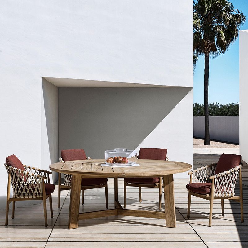 Modern Dining Table Set 1/4/5/7 Piece Teak Dining Set for Garden