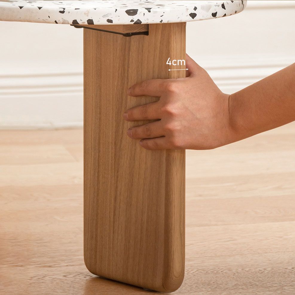 3 Legs Coffee Table Stone Geometric Coffee Coffee or End Table