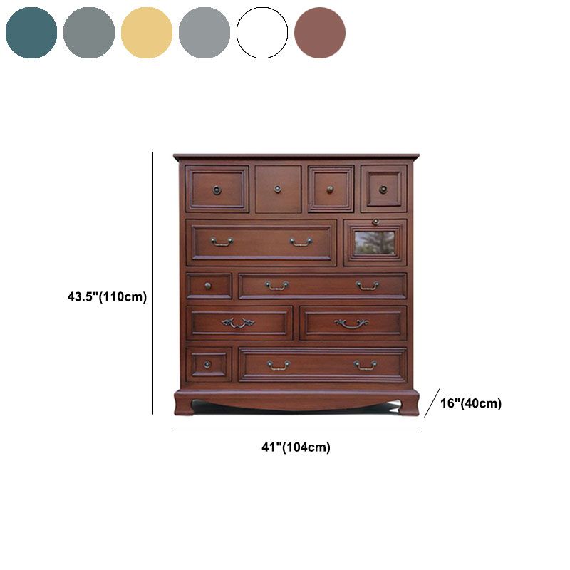Coastal Storage Chest Solid Wood Dresser with 8/10/12 Drawers